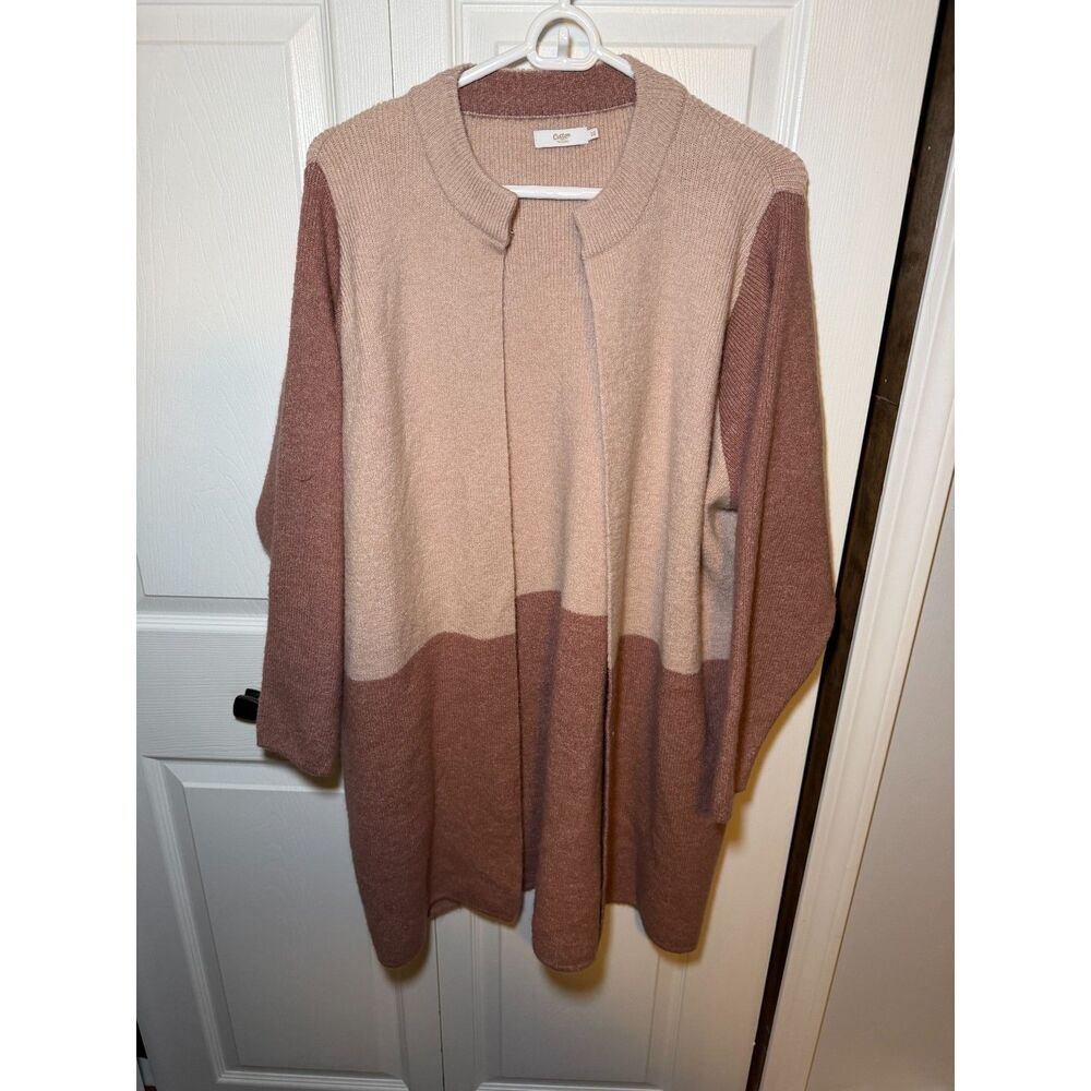 Cotton Traders Color Block Open Front Cardigan Women's Size 22
